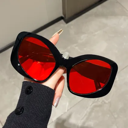 Elegant Vintage Oversized Cat Eye Sunglasses - Luxury Brand for Women