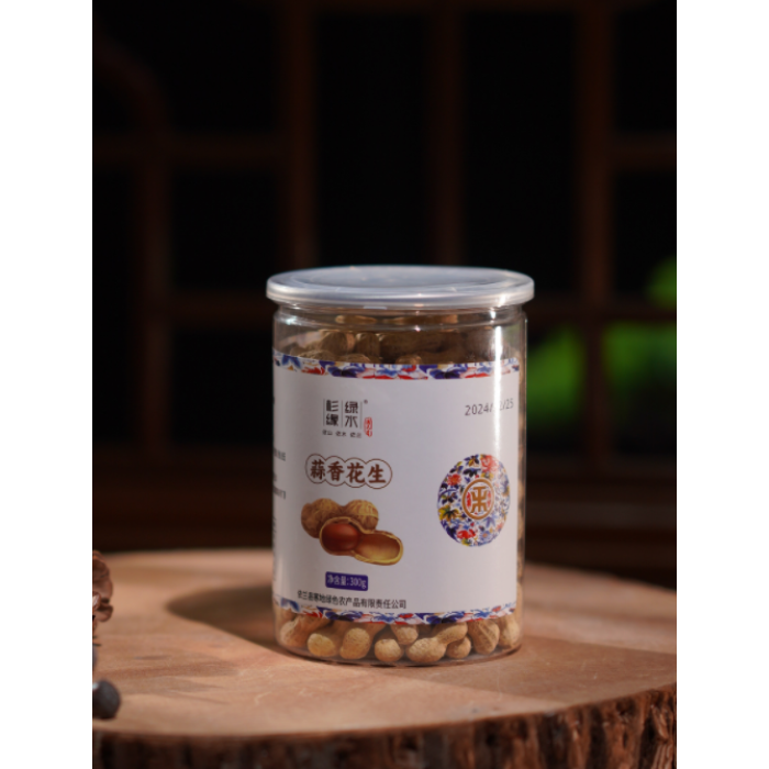 300g de amendoim com alho em lata