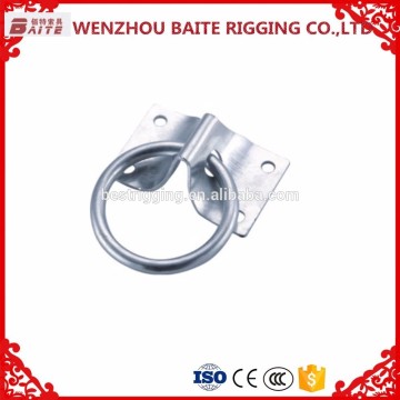 stainless steel aisi304 square eye plate with ring ,hitching ring lag in China carabiner rigging manufacturer