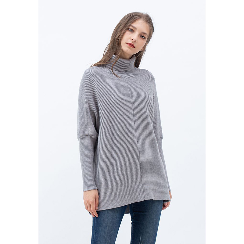 Damen Batwing -Ärmel -Rollkragenpullover -Pullover