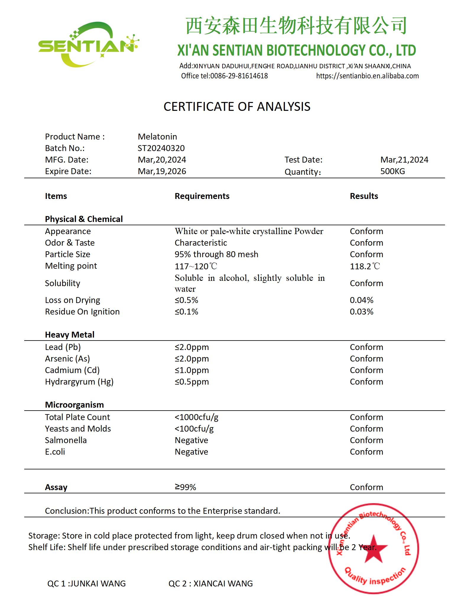 Melatonin 99%-COA_01