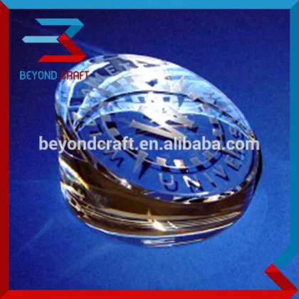 Sandblasting Glass Engraved Paper Weight Corporation Gifts