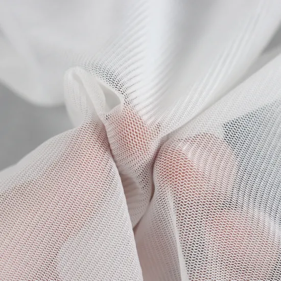 Wedding Dress Polyester Spandex White Mesh Fabric
