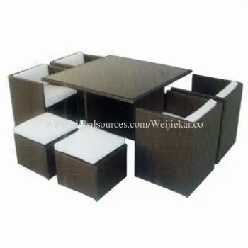 Outdoor Rattan Table and Chair Set with TUV Test