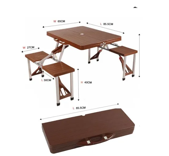 Portable Foldable Aluminum-Wood Picnic Table for Easy Outdoor Travel