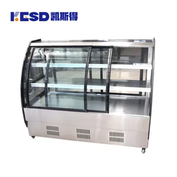 Cooking Baking Equipment Table Top 3 Shelf Refrigerated Cake Showcase 1.5m Curved Glass Bakery Showcase for Sale