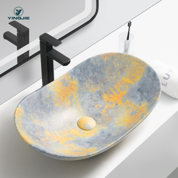 Morocco Boat Type Ceramic Bathroom Sink Table Top Basin