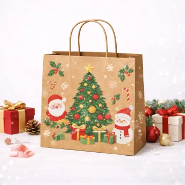 Custom Printed Kraft Paper Gift Bags