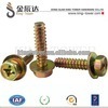 hexagonal head brass plated sem screws for computer case