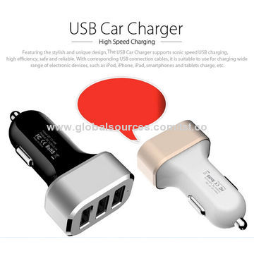 3 USB port car charger