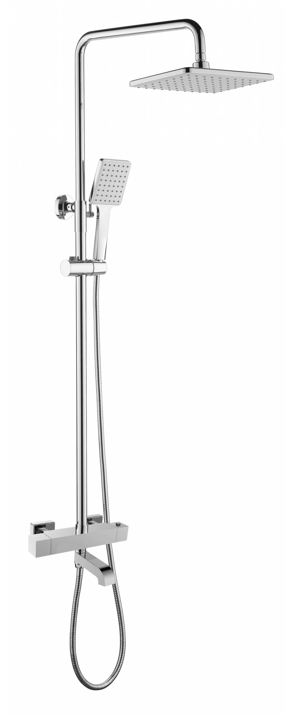 Douche thermostatique murale ensemble en chrome