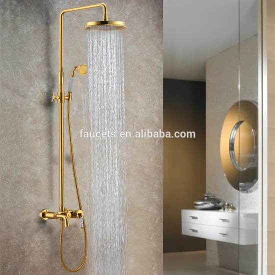 European Royal Bathroom Brass Shower Mixer in Golden Color