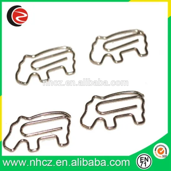 Rhino Shaped Metal Paper Clips
