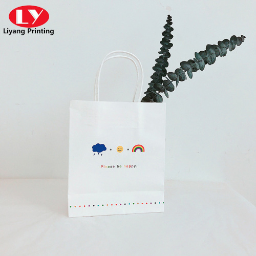 Gift paper packaging bag with logo printed