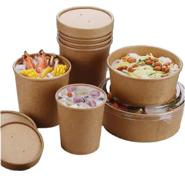Customized paper bowl biodegradable kraft paper soup bowl