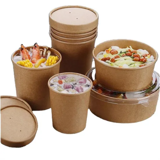 Customized paper bowl biodegradable kraft paper soup bowl
