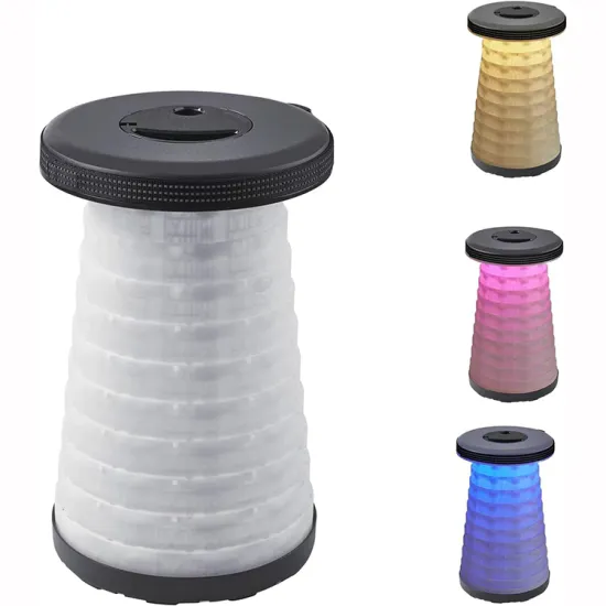 LED Illuminated Retractable Plastic Chair and Collapsible Portable Folding Stool