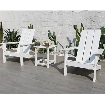 Waterproof HDPE Plastic Adirondack Chair - White Outdoor Patio Garden Furniture