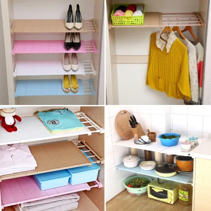 DIY Adjustable Closet Organizer Storage Shelf Wall Mounted Wardrobe/Kitchen Storage Holders Racks Wall Shelf Cabinet Holders