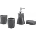 Black Polyresin Bathroom Accessory Set 4-piece