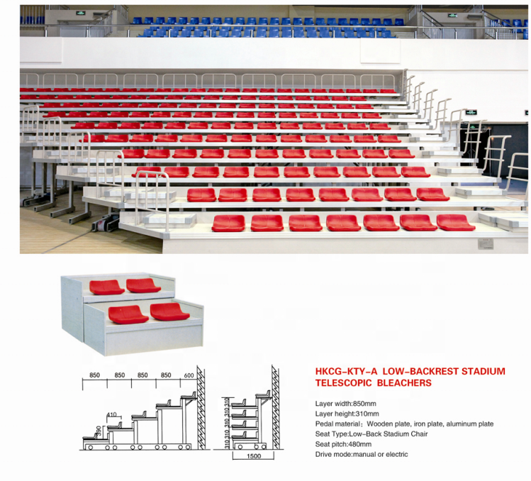 Retractable HDPE Pure Seat for Stadium