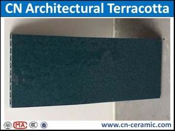 Blue and White Porcelain Glazed Terracotta Facade Panel, clay made for exterior wall decoration