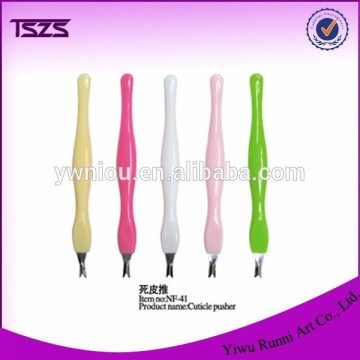 Hard Rubber ceramic handle stainless function of manicure tools cuticle pusher of nail art