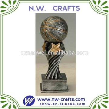 Youth Basketball Trophy antique silver resin basketball trophy