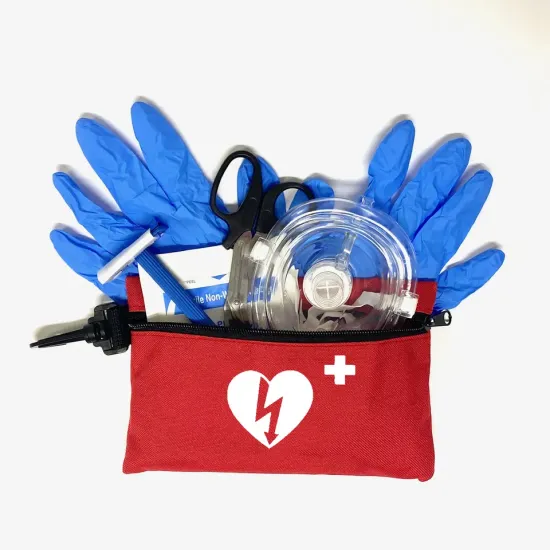 OEM AED Choking Rescue Training Device - Mini CPR First Aid Kit with Nylon Bag and Key Chain