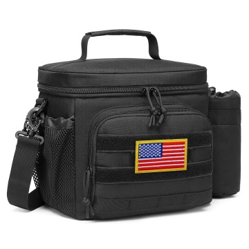 Tactical Insulated Lunch Bag for Men with MOLLE Water Bottle Pouch - Leakproof Lunch Box for Work and Picnic