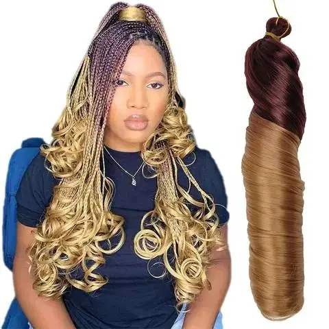 24-inch 150g Non-Tangle Silk Yaki French Curl Braiding Hair Extension for Women