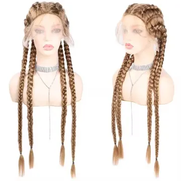 Glueless African Braided Lace Front Wigs for Black Women: Synthetic Braided Styles with Baby Hair