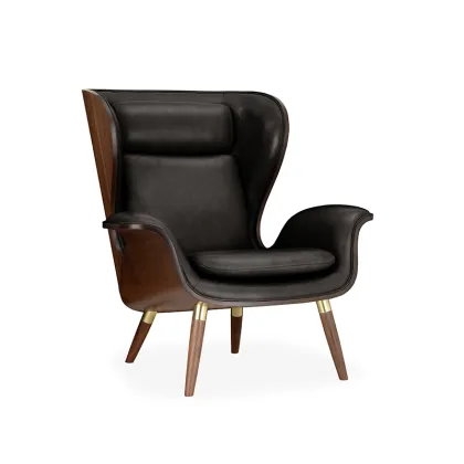 Pacific Wood and Upholstered Lounge Chair