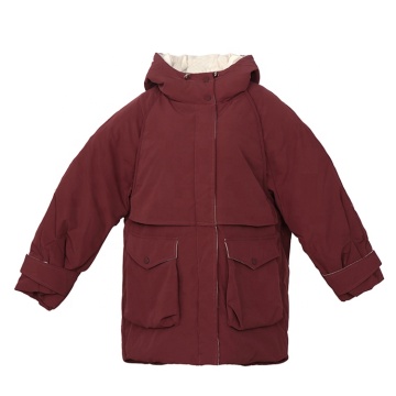 Brushed Hand-feel Fabric Fabric Loose Casual Winter Warm Down Jacket With Hood