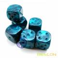 Bescon Raw Unpainted Marble 16MM D6 Game Dice with Blank Side 6, 3 Set Warna Assorted 18pcs, Blok Marble Cube