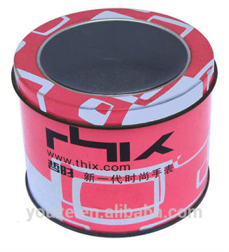 Watch the round tin box