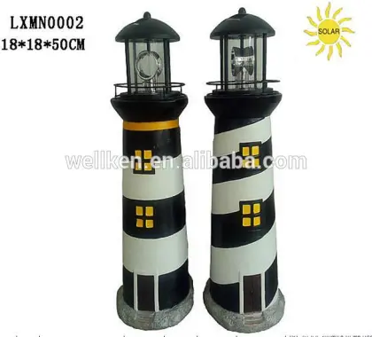 polyresin lighthouse solar lights