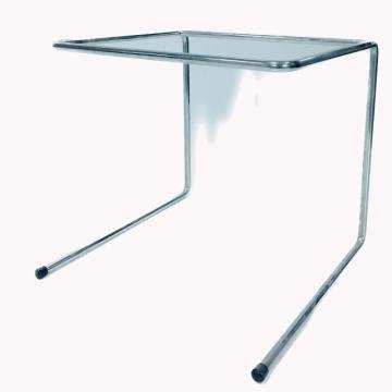 Support de forme de table en verre à deux jambes