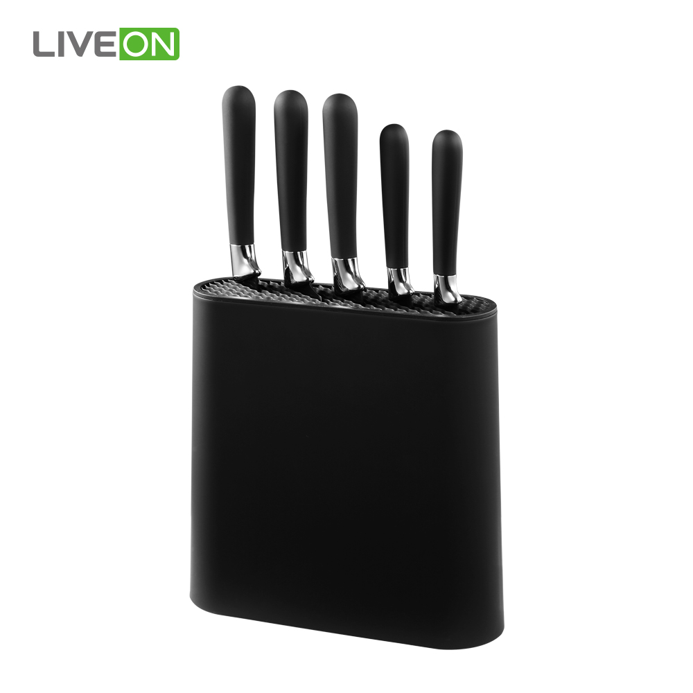 Bloco de cozinha de aço inoxidável 6pcs faca set