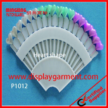 Multi color heart shape pearl steel dressmaker pin
