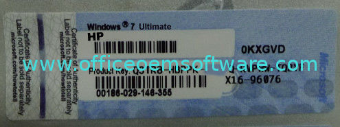 Red, Blue Microsoft Windows 7 Ultimate Blue X16 Coa Key Sticker Label For Dell, Hp