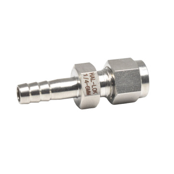SS316 Stainless Steel 1/4" OD Tube Compression to 3/8" Barb Fitting