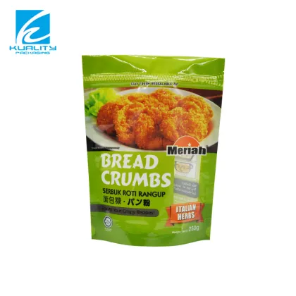 Customized Recycled Plastic Mylar Stand Up Pouch for Fried Foods