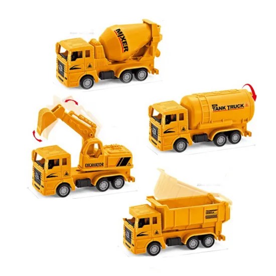 Dollar Store Pull-Back Car Toy Assortment: Engineering Trucks & City Vehicles