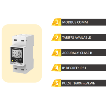 Single Phase 63A LCD Multi Functional Energy Meter