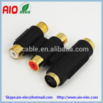 Plastic Jacket 2 RCA female to 2 RCA female+Mini DIN 4PIN female to female