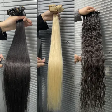 100% Virgin Remy Raw Human Hair Cuticle Anglied Soft Silky Straight Natural Black No-Trace Hair Extensions 6D Hair Extensions