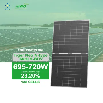 Jinko Tiger Series 132 Cells Bifacial N-Type Photovoltaic Solar Panels: 695W, 705W, 715W, and 720W