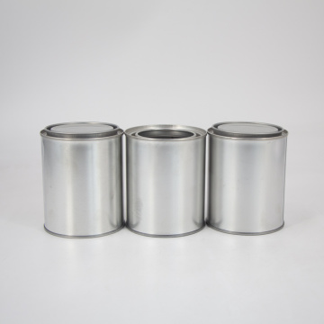 Screw top empty paint round metal tin cans