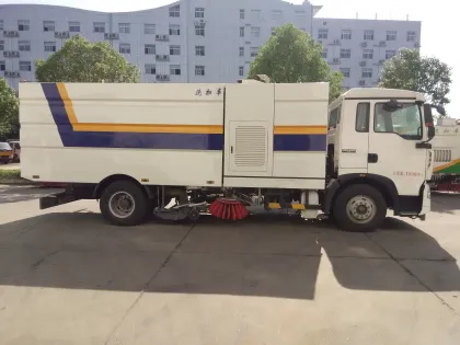New HOWO 16 ton high pressure flushing sprinkler sweeper truck supplier